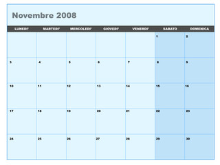 Calendario vettoriale novembre 2008