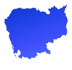 Fototapeta premium blue gradient map of Cambodia