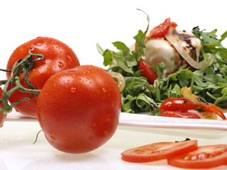 ruccola salat mit ziegenkäse