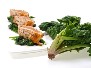 lachsfilet auf spinat