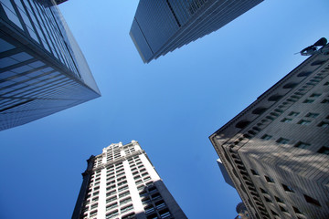 Fototapeta na wymiar Bankenviertel na Manhattanie w Nowym Jorku