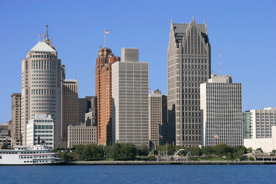 view of Detroit skyline from Windsor, Ontario