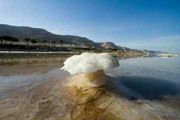 strange salt island of the dead sea, Israel