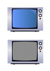 Vector illustration of two isolated tv icons 