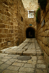 Views of streets at the historic town Jaffa, Israel