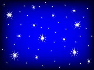 christmas star sky background blue