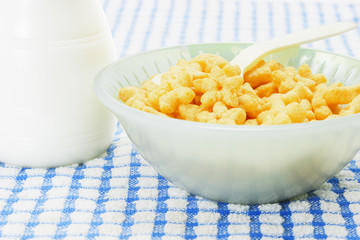 Star shaped cereal and milk