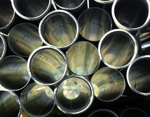 Gray PVC pipes stacked