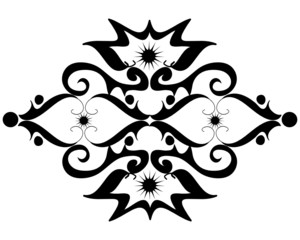Black floral vector decorative element