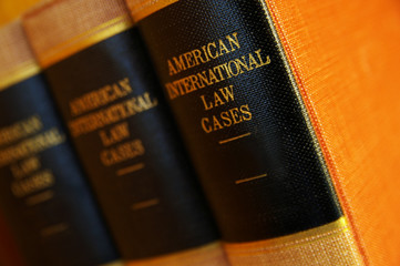 Closeup of american lawbooks on a shelf
