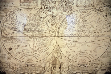 Fototapeta na wymiar The ancient world map.