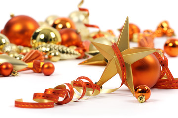 Etoile or et décoration de noël