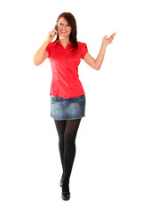 Obraz premium Girl using a mobile phone