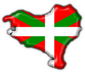 Basque button flag map shape - obrazy, fototapety, plakaty