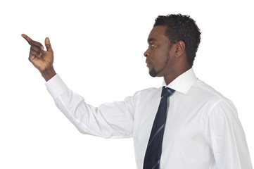 Man pointing at nothing