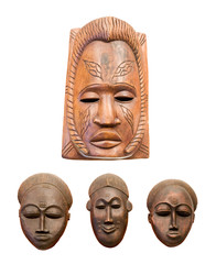 Fototapeta na wymiar cztery afrykańskie maski