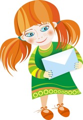 girl with the letter