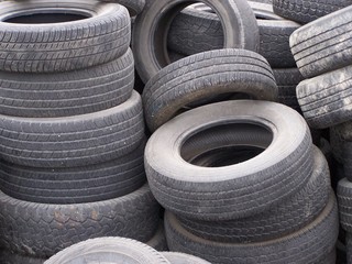 pile of old used tires