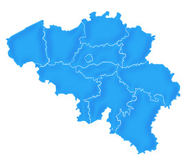 Obraz premium Mapa Belgii satynowy niebieski
