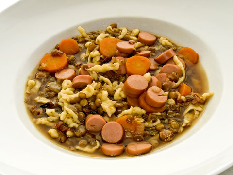 lentil hotpot with sausages 