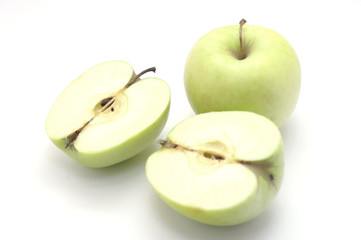 two apples where one is cuted