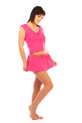 Beautiful girl in pink dress