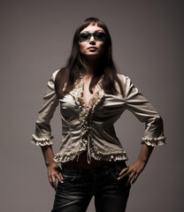 Woman wearing sunglasses