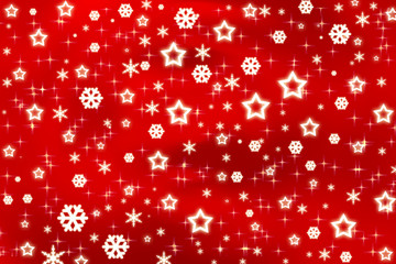 Christmas Card with Stars and Snow