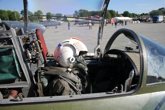 Cockpit of a jet fighter