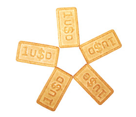 Dollar cookies background  
