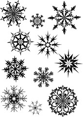 Obraz premium black snowflakes on white