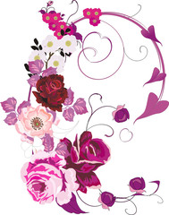pink poppy and rose decoration