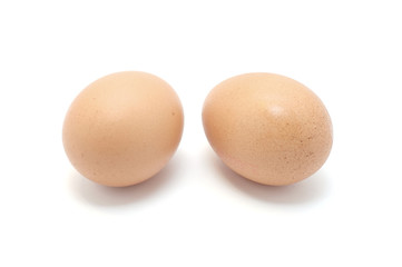 two eggs isolated on white