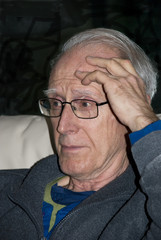 Senior male in contemplation or worry