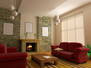 modern interior 3d