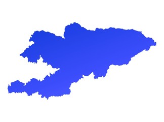 Fototapeta premium blue gradient map of Kyrgyzstan