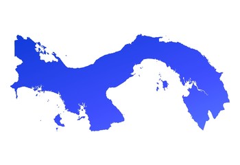 blue gradient map of Panama