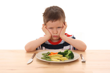 boy and vegetables