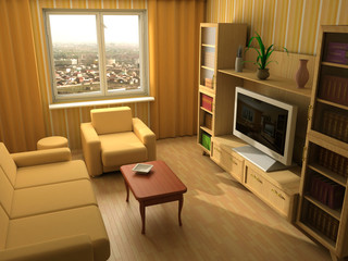 modern interior 3d