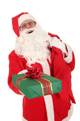 Santa Claus holding Christmas Gift