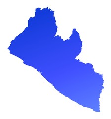blue gradient map of Liberia