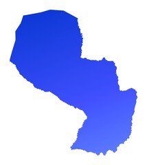 blue gradient map of Paraguay