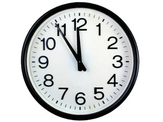 Wall clock isolated over white