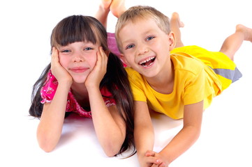 Happy Sister and Brother