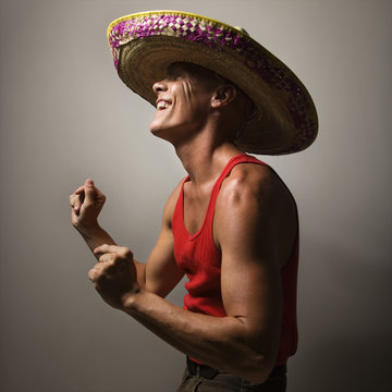 Dancing Man Wearing Sombrero.