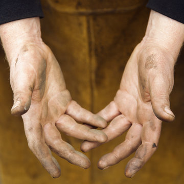 Metalsmith's hands.