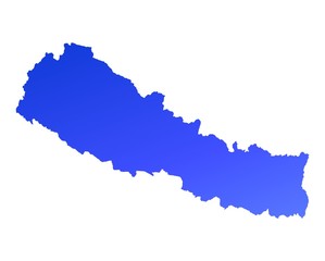 blue gradient map of Nepal
