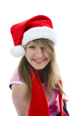 Beautiful woman with christmas decoration