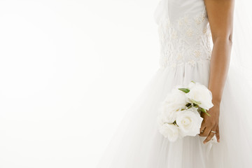 Bride holding bouquet. - 5279891
