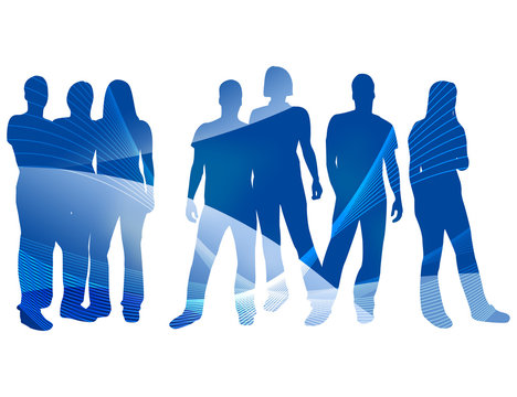 textures style of people silhouettes 